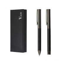 Great Business Pens Set Metal Ball Pen With Box Gel Ink Refillable Customize Logo Carbon Fiber Roller Pen